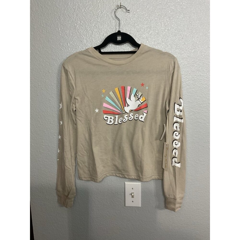Brooklyn Cloth Girls Long Sleeve Tee Blessed Grey NWT Size Medium